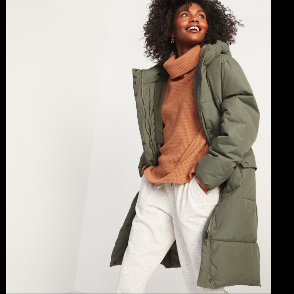Old Navy Faux-Fur Lined Hooded Long Puffer Coat